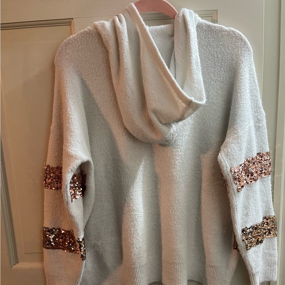 Nine West Sequin Hooded Sweater - Women XL - Picture 3 of 3